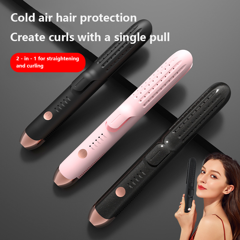 2-in-1 Curling Iron for Curls and Straight Hair with Cool Air Setting-3LY