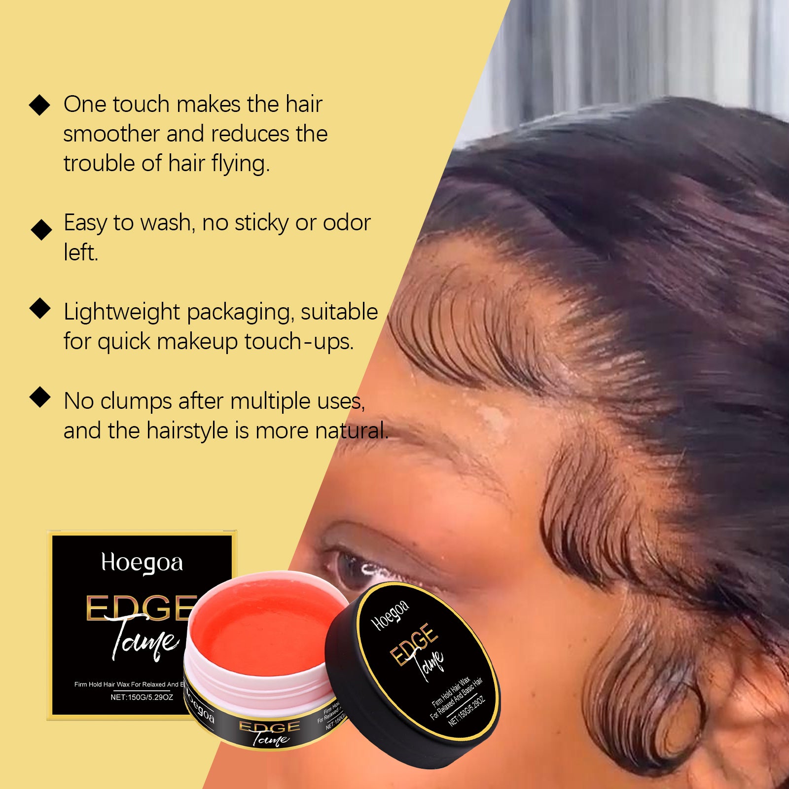 Texturizing Gel Wax for Flyaways | STRONG HOLD- THICK EDGES- EDGE CONTROL-9Y88