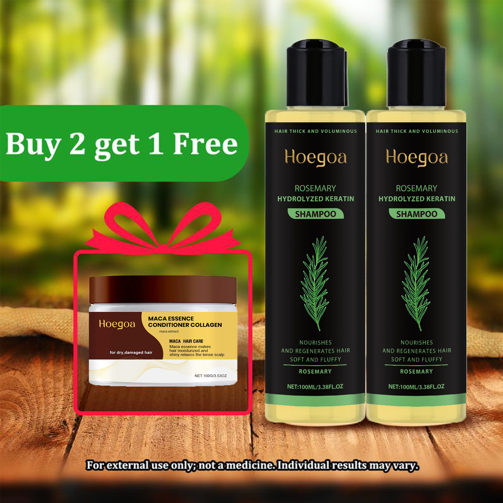 【Buy two get one free】Rosemary Shampoo & Collagen Hair Mask-3LY